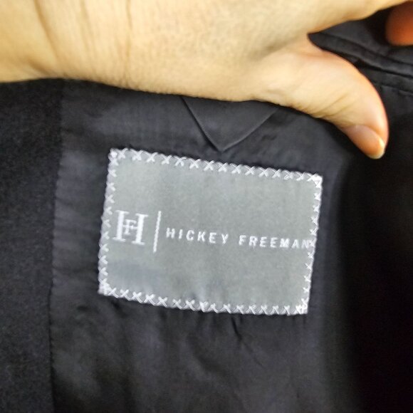 Hickey Freeman Madison 100% Cashmere Sport Coat Blazer 46L Black Quiet Luxury - Picture 6 of 14